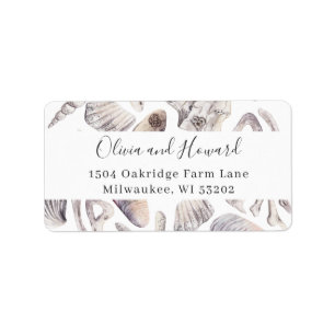 Watercolor Seashell Beach Address Label