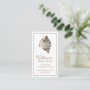 Watercolor Seashell Beach House Business Card