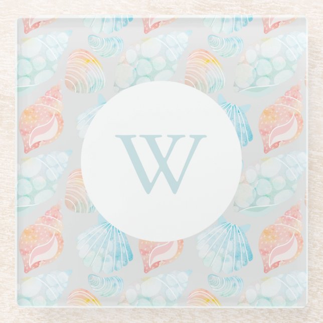 Watercolor Seashell Coaster (Front)