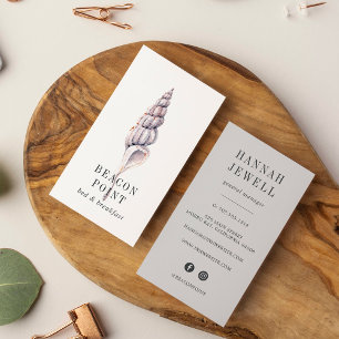 Watercolor Seashell Hospitality Business Card