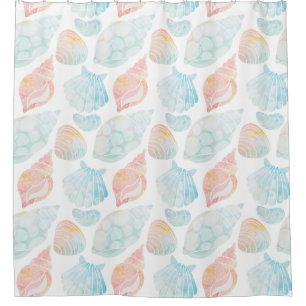 Watercolor Seashell Shower Curtain