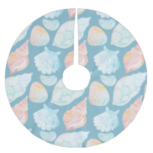 Watercolor Seashell Tree Skirt