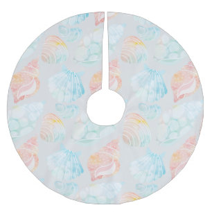 Watercolor Seashell Tree Skirt