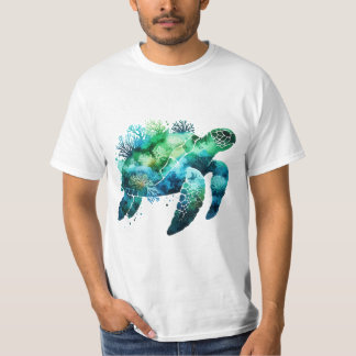 Watercolor Seashell Turtle T-Shirt