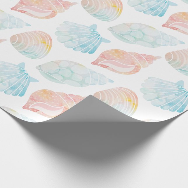 Watercolor Seashell Wrapping Paper (Corner)