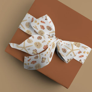 Watercolor Seashells Satin Ribbon