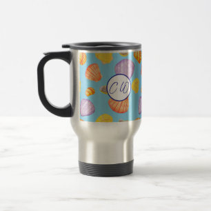 Watercolor Seashells Stainless Steel Travel Mug