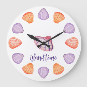Watercolor Seashells Wall Clock