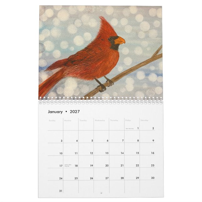 Watercolor Seasonal Designs  Calendar (Jan 2027)