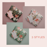 Watercolor seasonal floral Christmas elegant Wrapping Paper Sheet<br><div class="desc">Trendy orange terracotta,  cream,  and sage green Christmas floral botanical seasonal pattern gift wrapping paper on pastel pink,  green,  and dark brown background.</div>