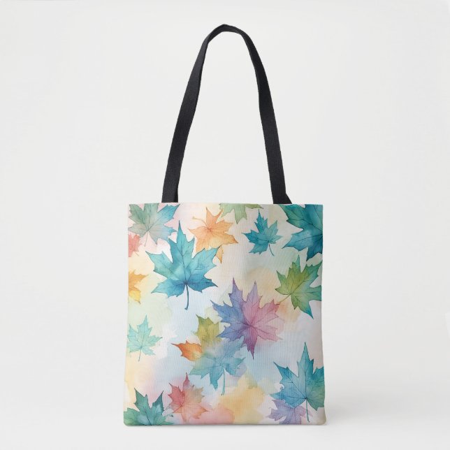 Watercolor Seasonal Leaves Bag (Front)
