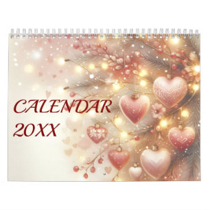 Watercolor Seasonal Romantic Pastel Love Calendar