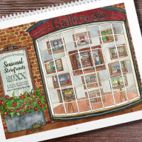 Watercolor Seasonal Storefronts Any Year Art