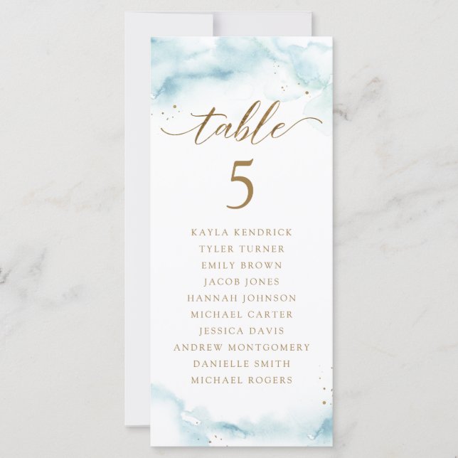 Watercolor Seating Plan Cards with Guest Names (Front)