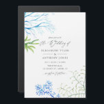 Watercolor Seaweed Beach Themed Wedding Magnetic Invitation<br><div class="desc">Ocean theme beach magnetic wedding invitation featuring sea ferns,  seaweed and starfish designed to be quickly and easily customised to your event specifics.</div>