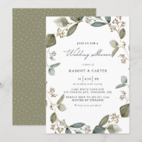 Watercolor Seeded Eucalyptus Wreath Wedding Shower