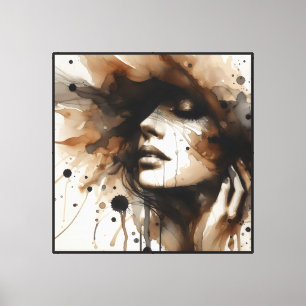 Watercolor Serene Woman vs2 - Canvas Print
