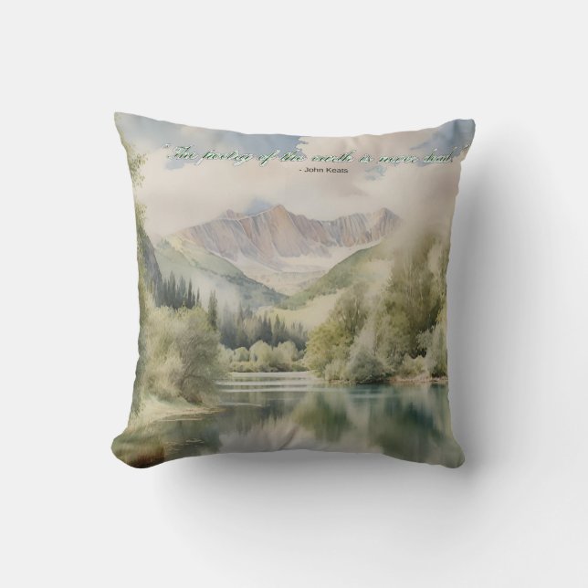 Watercolor serenity "The poetry of the earth" Cushion (Front)