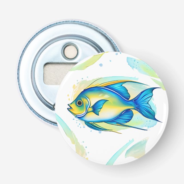 Watercolor Series: Angelfish Bottle Opener (Front)
