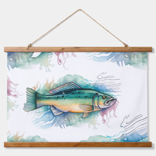Watercolor Series: Bass Hanging Tapestry