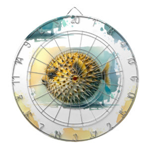 Watercolor Series: Blowfish Dartboard