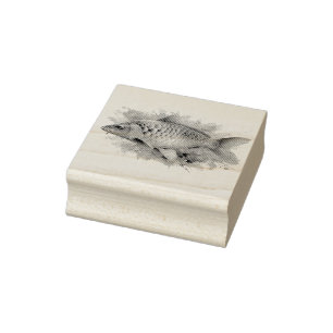 Watercolor Series: Carp Rubber Stamp