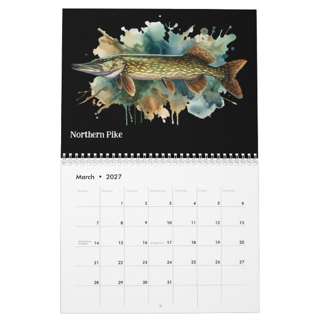 Watercolor Series: Fish Aura 3 Calendar  (Mar 2027)