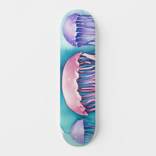 Watercolor Series: Jellyfish Skateboard