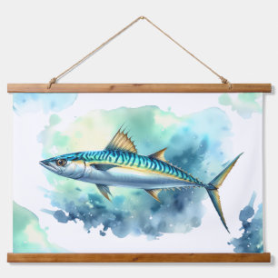 Watercolor Series: Mackerel Hanging Tapestry