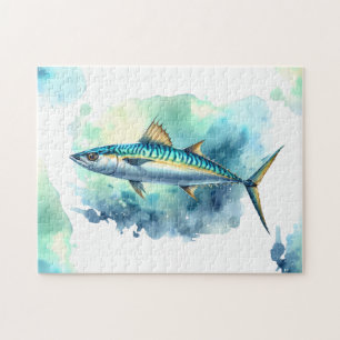 Watercolor Series: Mackerel Jigsaw Puzzle
