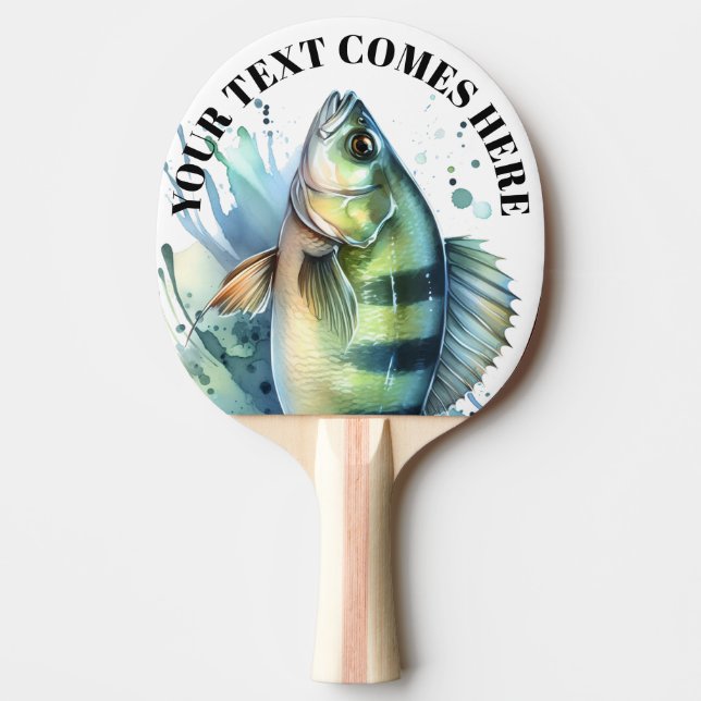 Watercolor Series: Perch Ping Pong Paddle (Front)