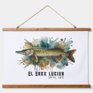 Watercolor Series: Pike Hanging Tapestry