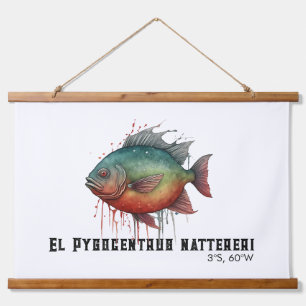 Watercolor Series: Piranha Hanging Tapestry
