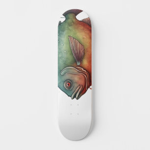 Watercolor Series: Piranha Skateboard