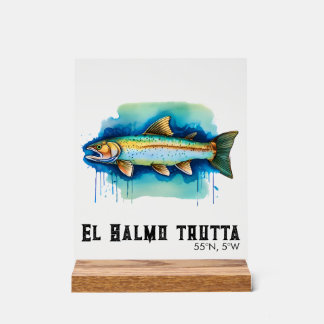 Watercolor Series: Trout/Salmon Acrylic Sign
