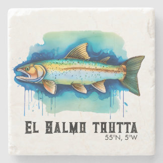 Watercolor Series: Trout/Salmon Stone Coaster