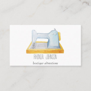 Watercolor Sewing Machine Seamstress Business Card