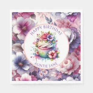 Watercolor Shabby Chic Floral Personalised Napkin