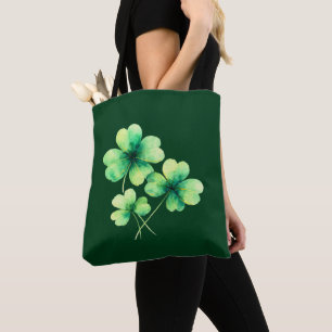 Watercolor Shamrock Clover St Patrick's Tote Bag