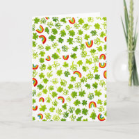 Watercolor Shamrocks & Rainbows Irish St Patty's