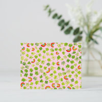 Watercolor Shamrocks & Rainbows Irish St Patty's