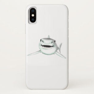 watercolor shark smiling grey green ocean animal  iPhone x case