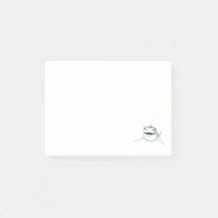 watercolor shark smiling grey green ocean animal post-it notes