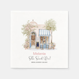 Watercolor She Said Oui bridal shower Napkin