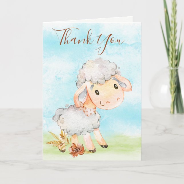 Watercolor Sheep Farm Card (Front)