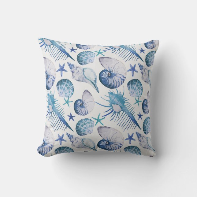 Watercolor Shells Cushion (Front)