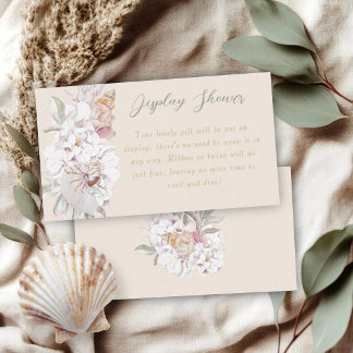 Watercolor Shells Floral Baby Show Display Shower  Enclosure Card