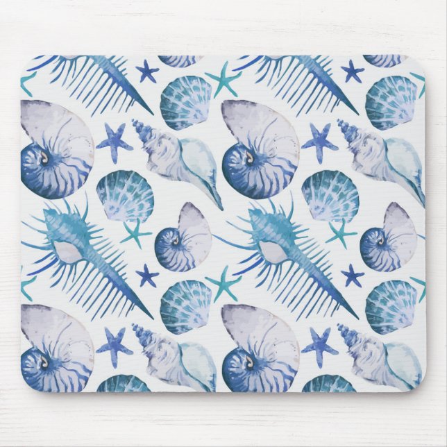 Watercolor Shells Mouse Mat (Front)