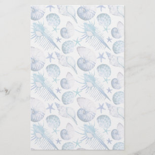 Watercolor Shells Stationery