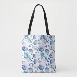Watercolor Shells Tote Bag